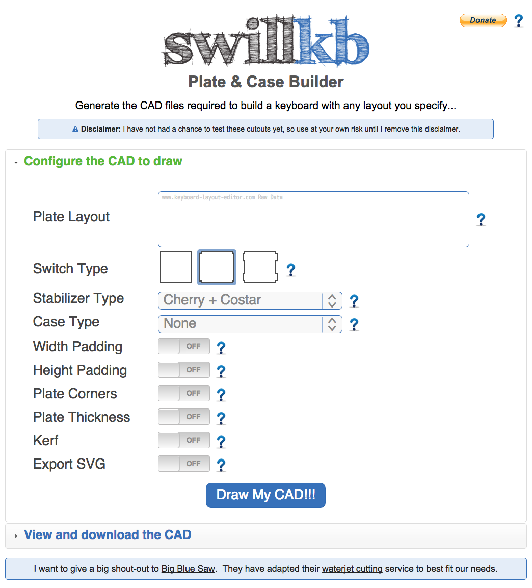 The UI for building a CAD