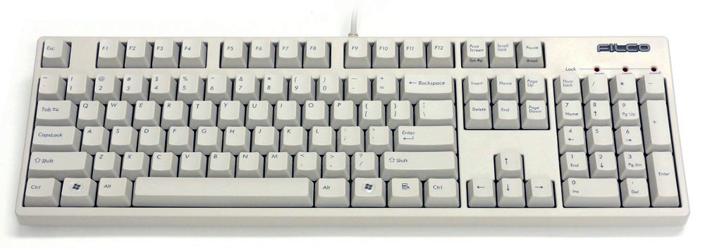 Filco Majestouch-2 full ANSI keyboard in (biege) white.