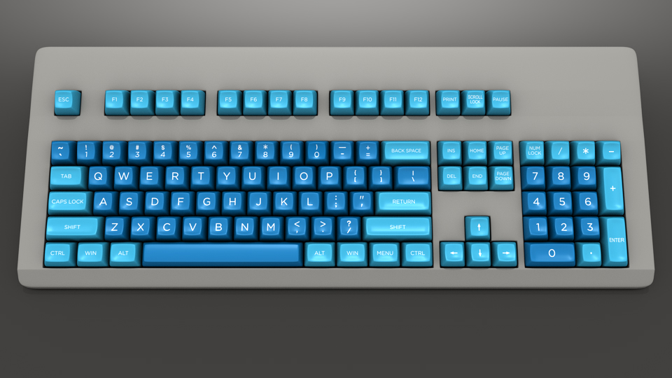 SA Dasher keycaps in a Cherry G80-3000 style board