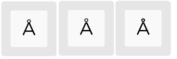 Current version, raised version and raised and a bit thicker "dot" version.