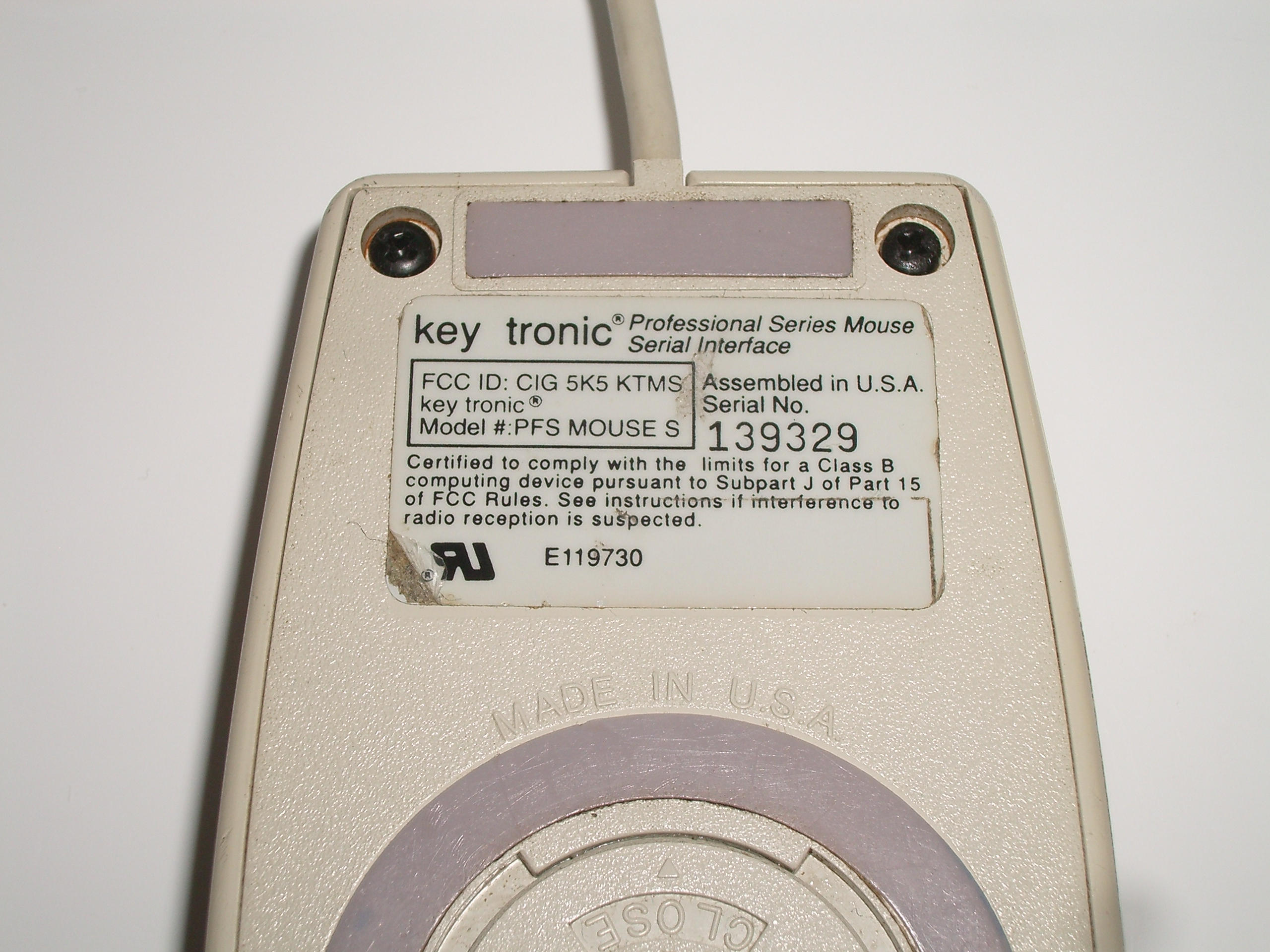 key tronic Professional Series Mouse -- product label.jpg