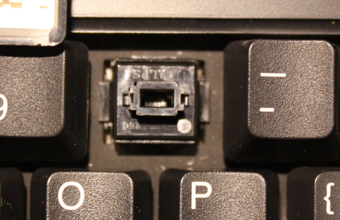 NeXT Non-ADB - ABP Alps key switch markings. As pictured, bottom right - "8", bottom left "25Q", top right - "1", top left - blank. Top center - "ALPS" written in letters.