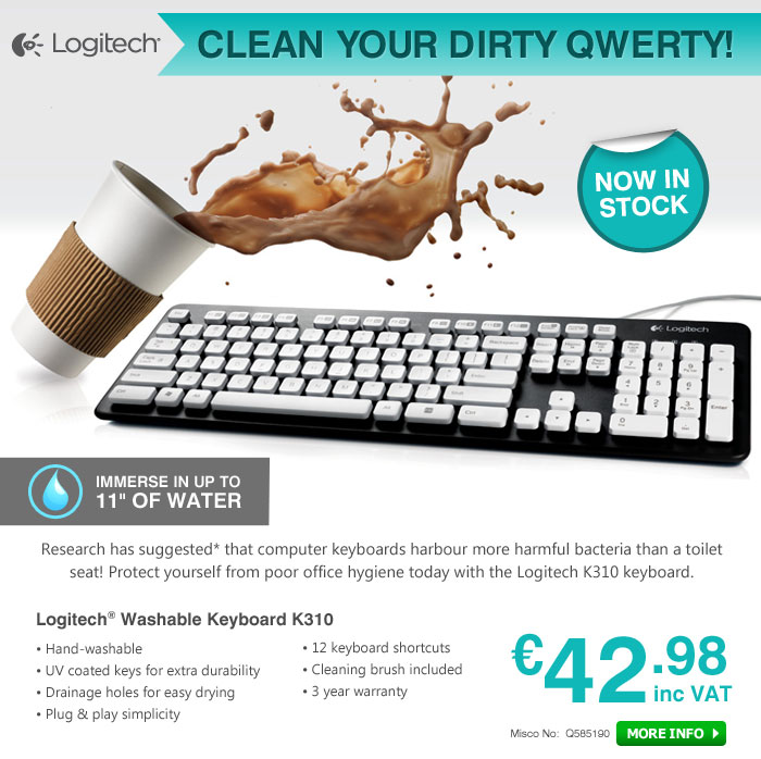 washable keyboard €35 K310 Logitech