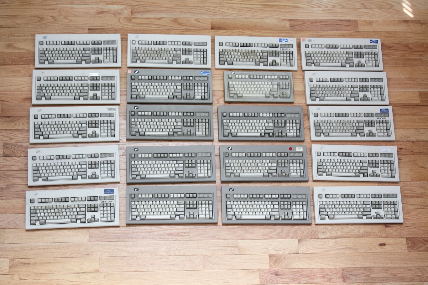 IBM Model M Rescue - keyboards arranged as arrived