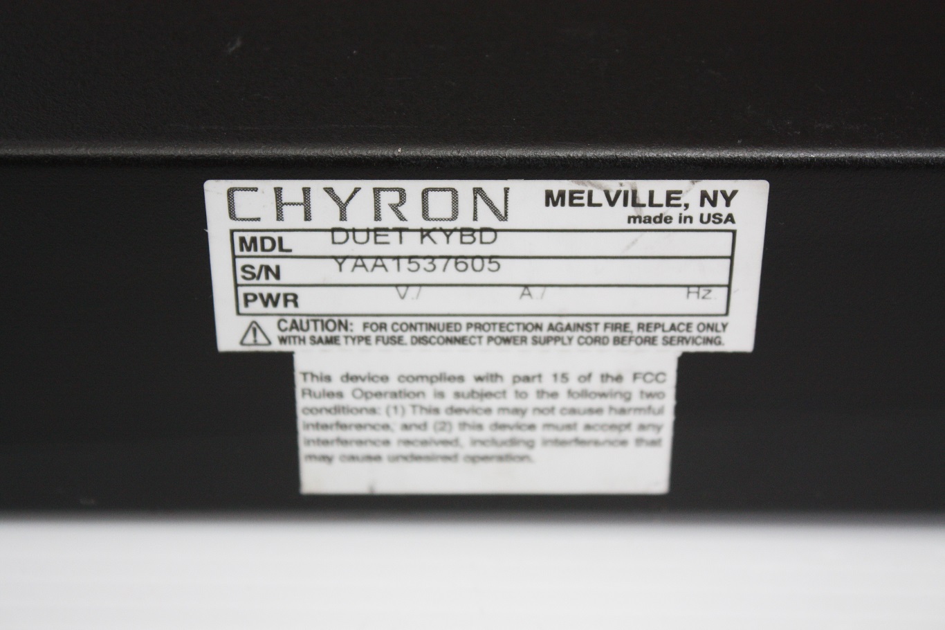 Chyron Duet - keyboard label