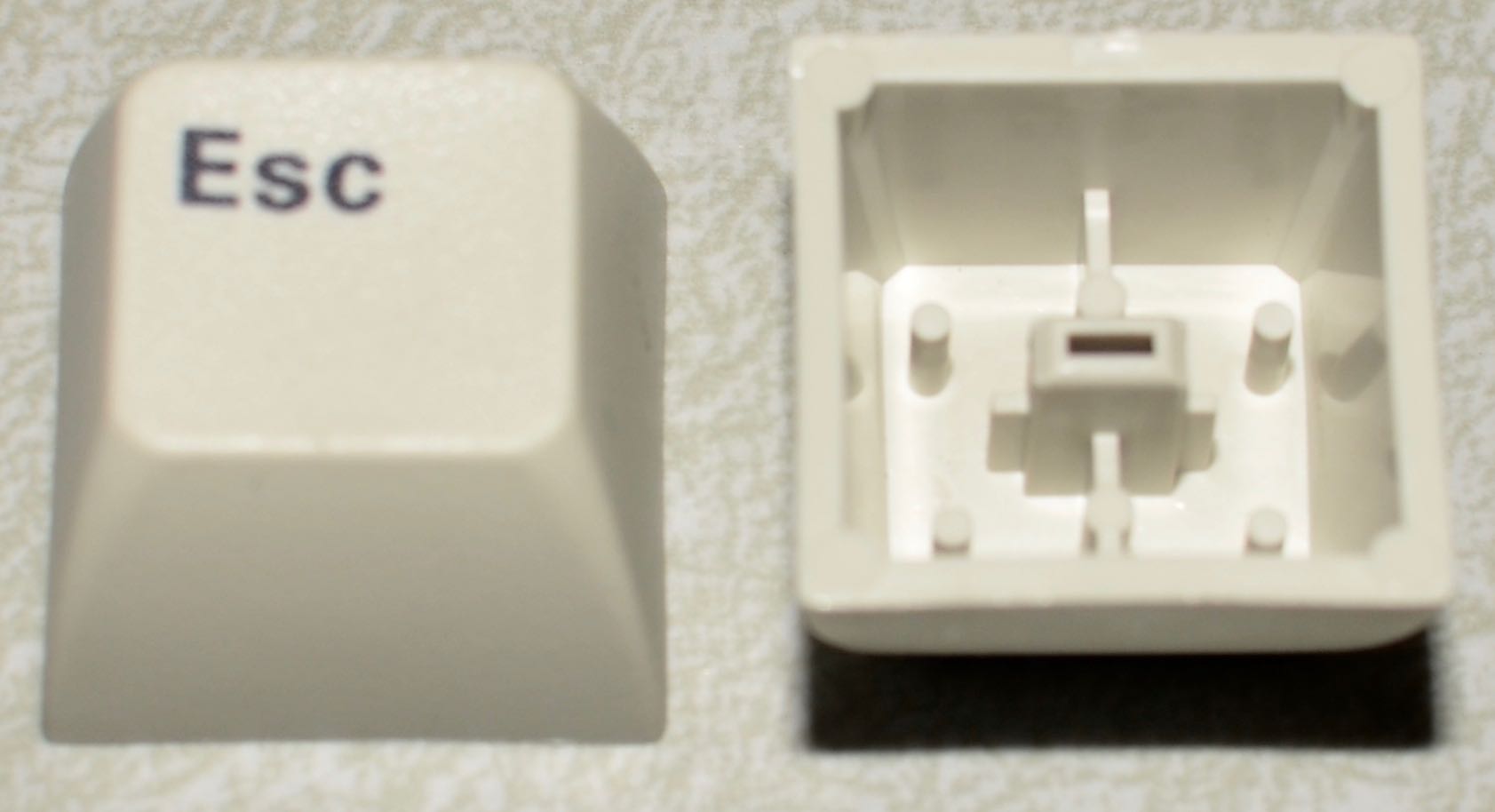 PBT spherical key cap molding detail.