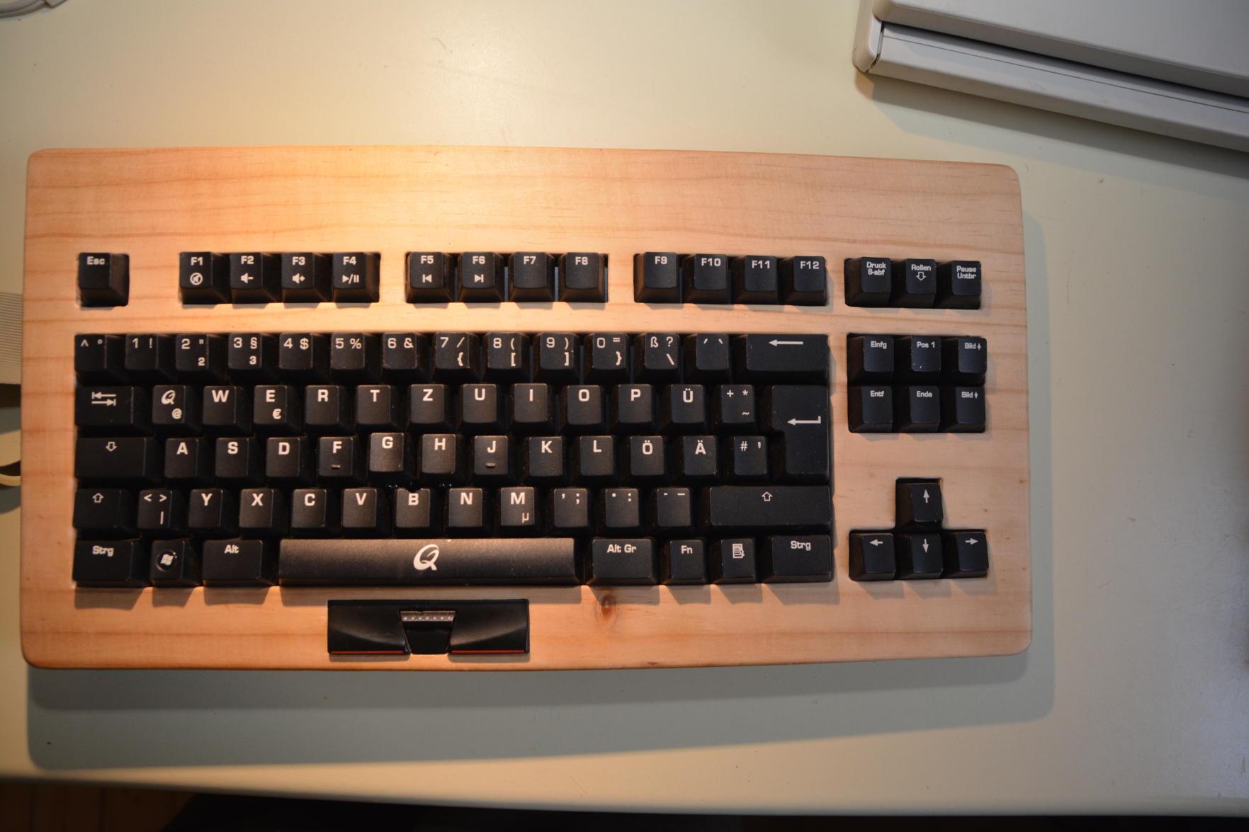 Front with trashy keycaps