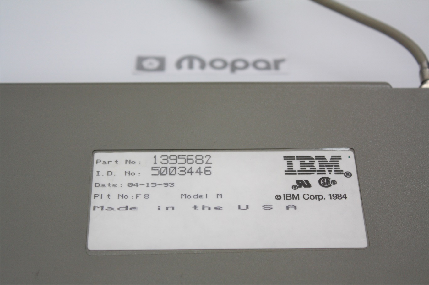 IBM INDY SSK - Mopar IBM 1395682 rear label