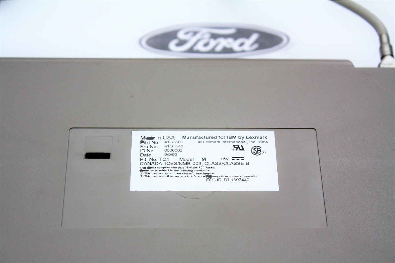 IBM INDY SSK - Ford Lexmark 41G3600 rear label