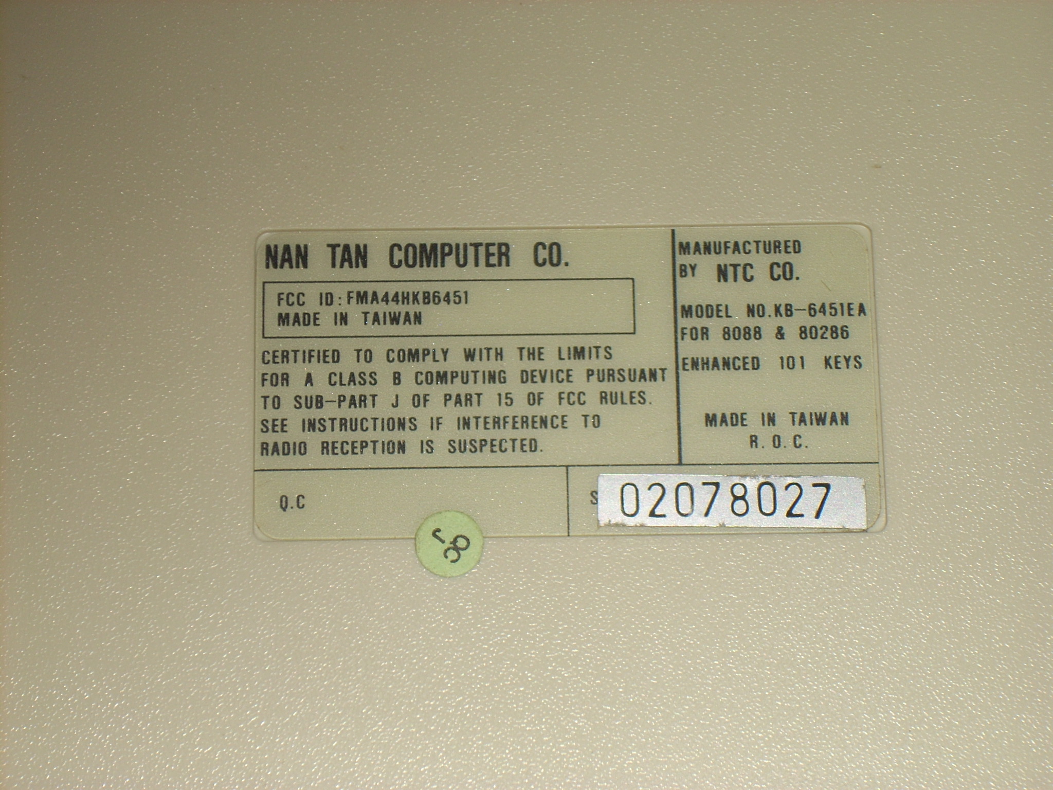 Nan Tan Computer Co spelled out on this one.