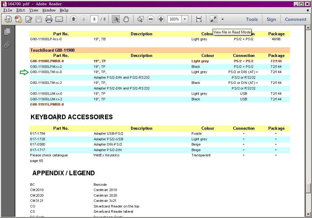 Screenshot of presumed Cherry list, re G80-11900LTMxx