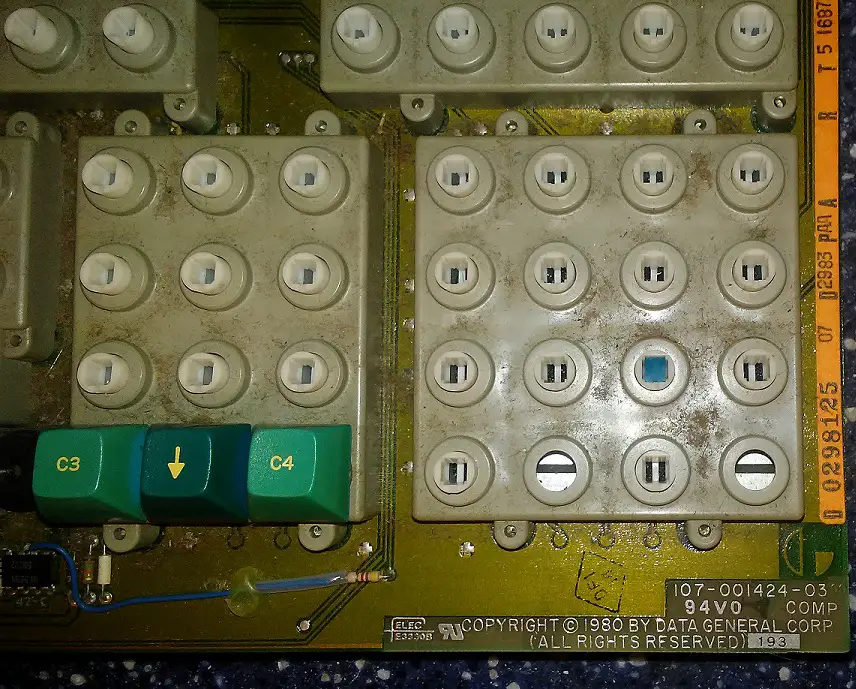 note the broken key