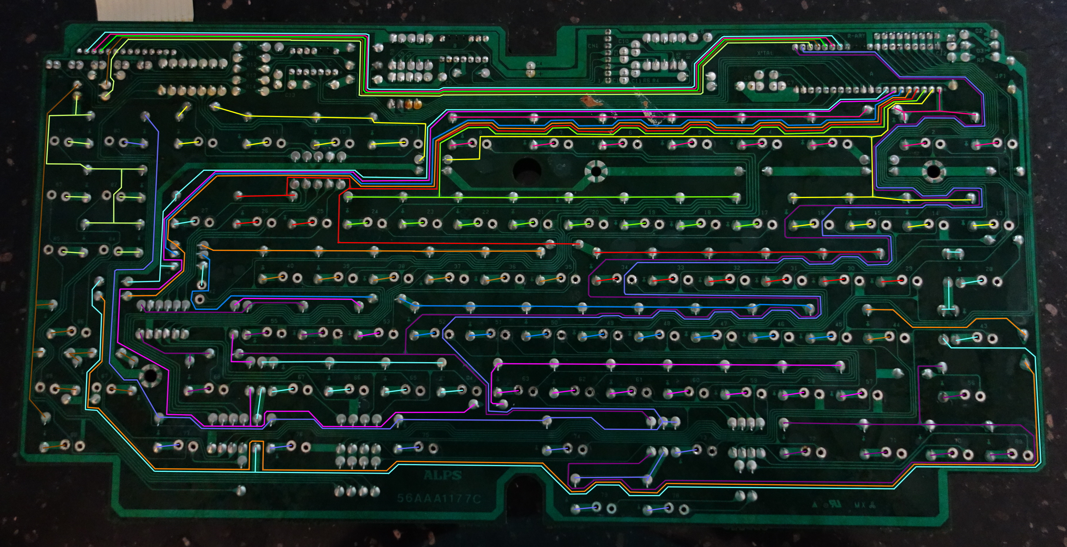 ASCII keyboard Traces ROWS.JPG