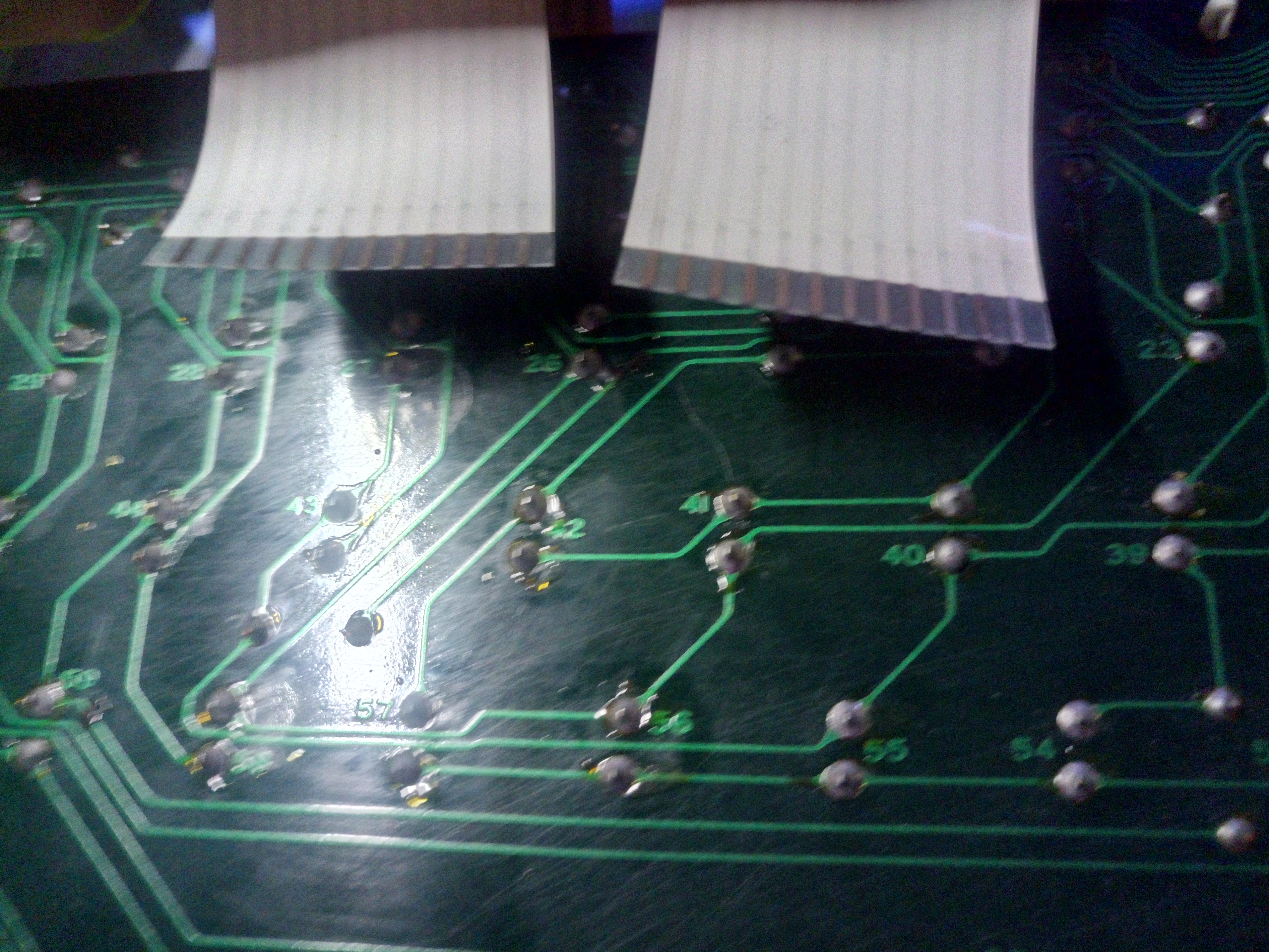 Ribbon cables soldered onto where the matrix/traces end. Not sure if I can use this, let me know!