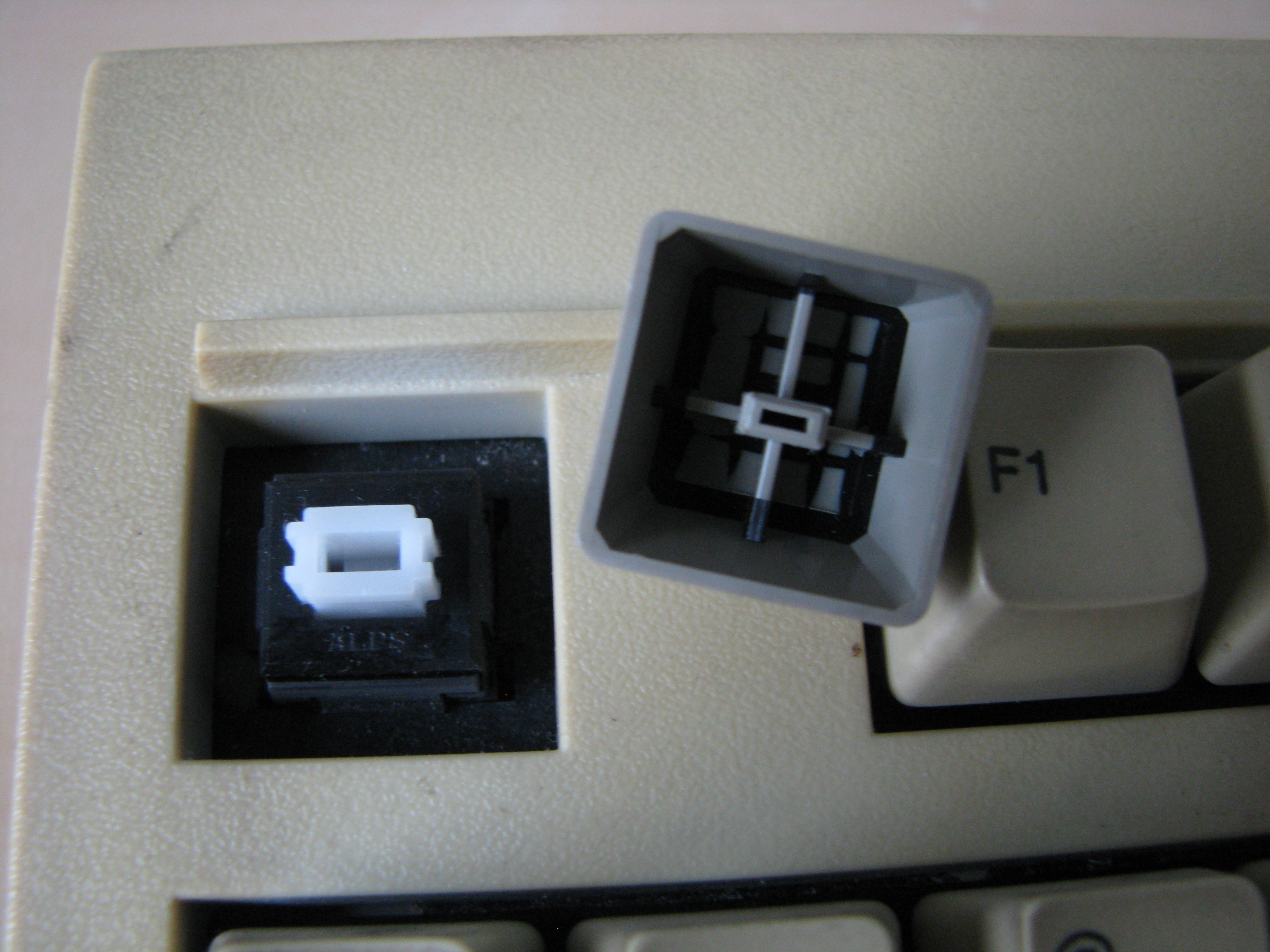 detail of the switch and keycap