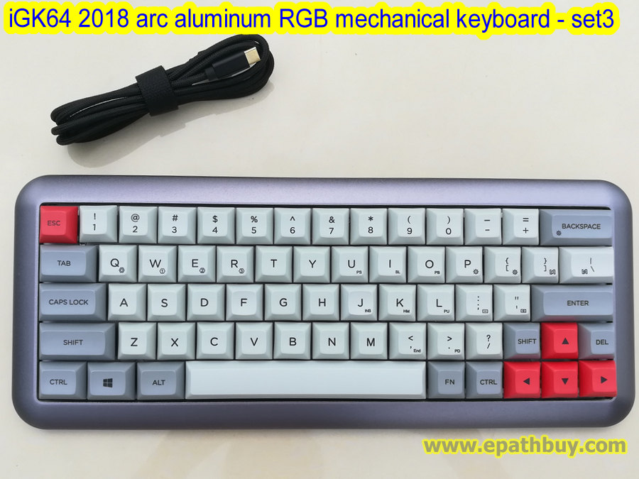 iGK64 ( GK64 )  hot swap PCB mechanical keyboard: 64 key layout with dedicated arrow keys, full RGB, programmable