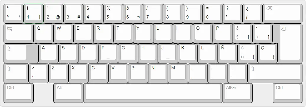 Distribución de teclado español (a secas).