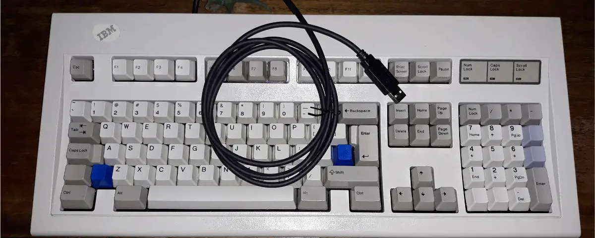 IBM Model M 1391401, expanded to 104 keys.