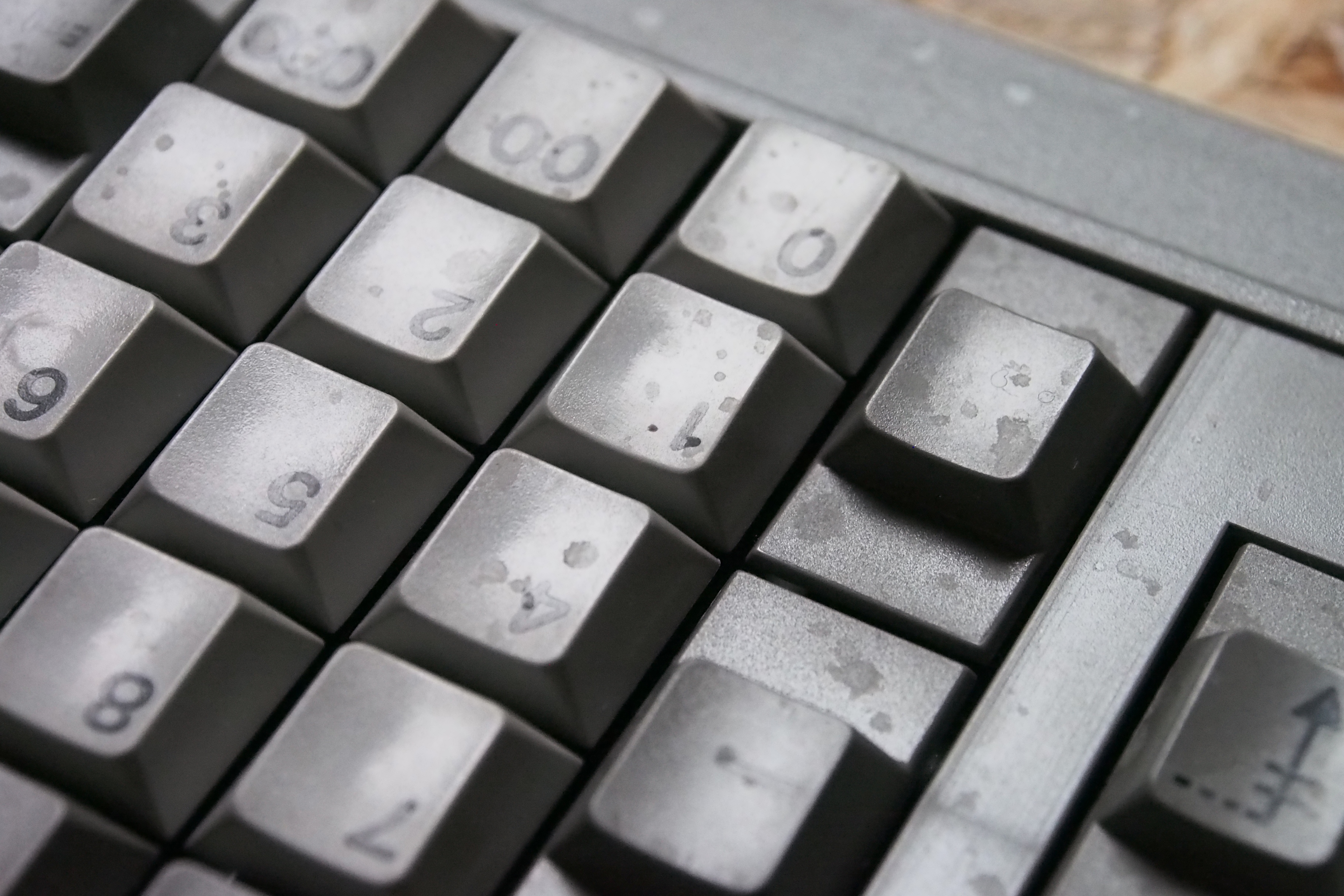 Unfortunately, the keyboard was coated in something nasty, which I can't seem to get off
