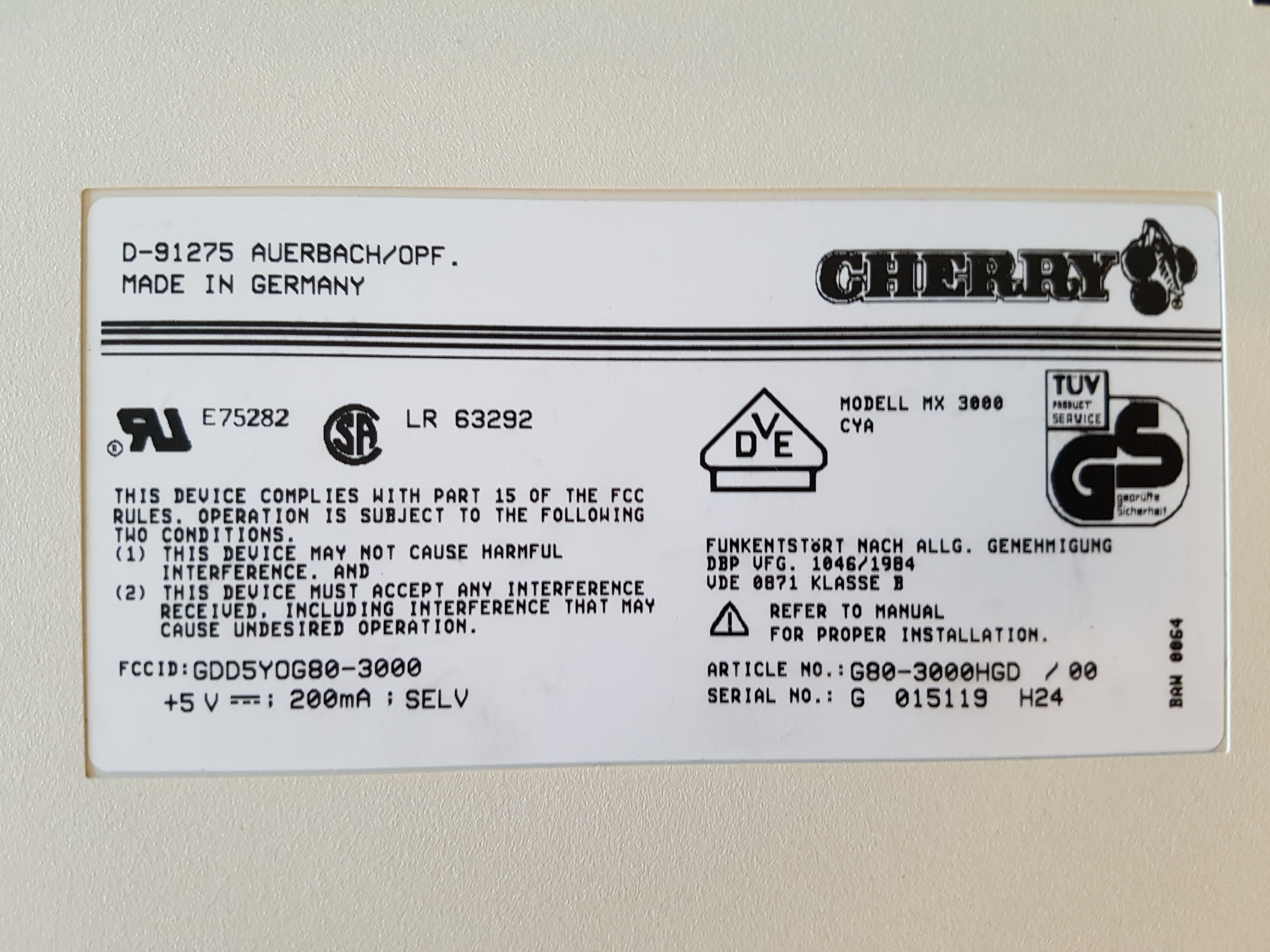 G80-3000 HGD label