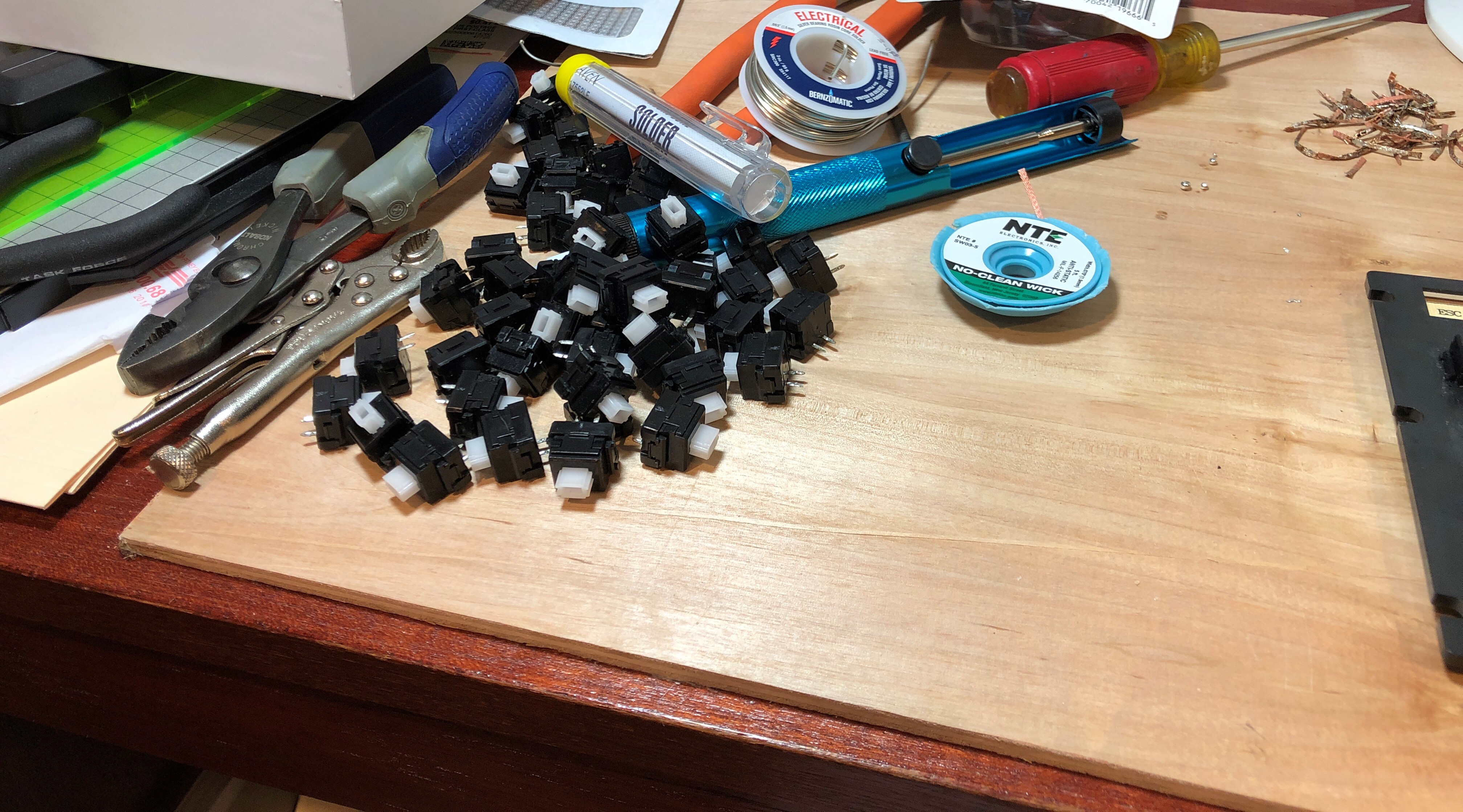 Desoldered switches