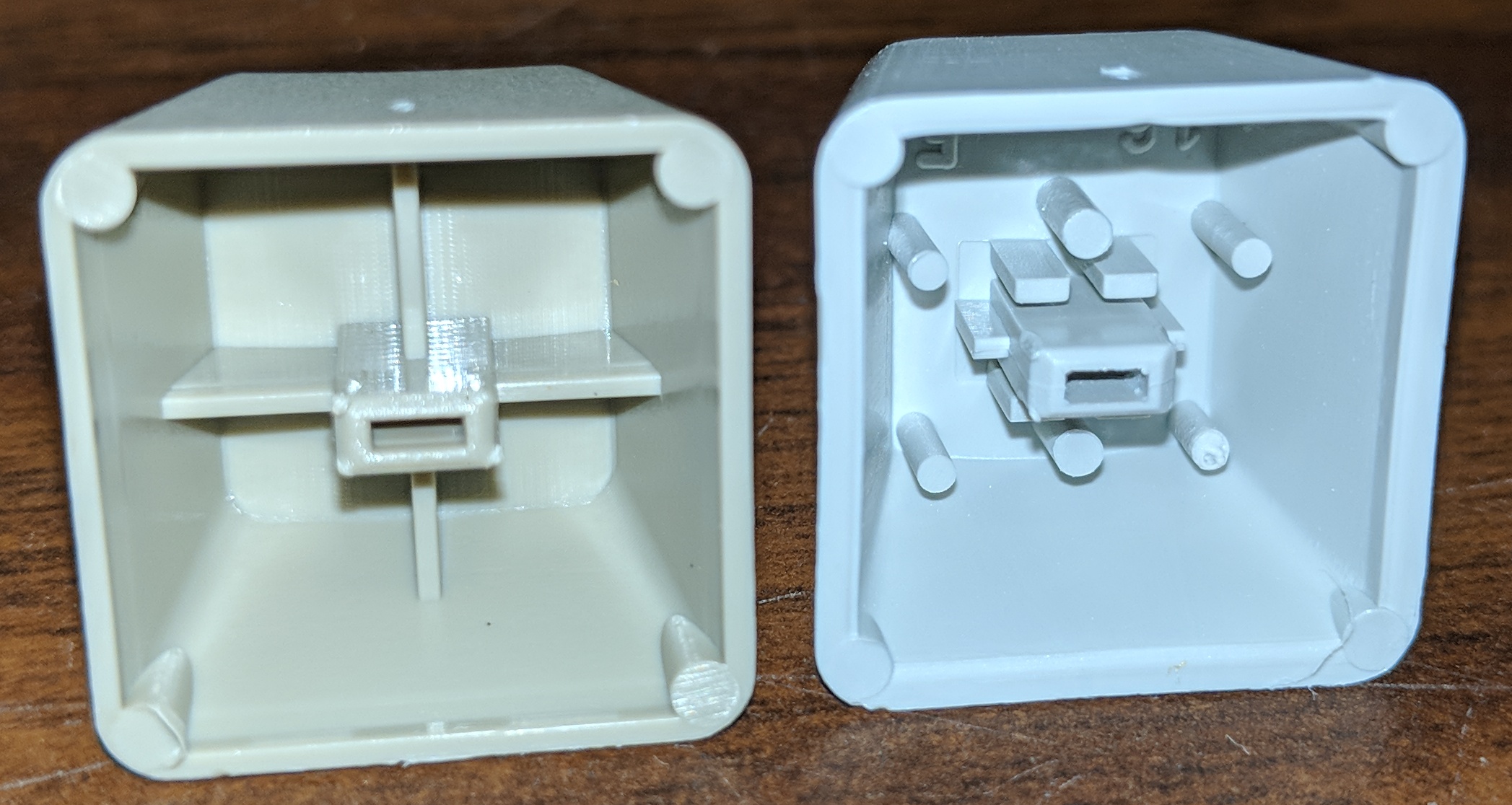 Keycap comparison - Underside 2