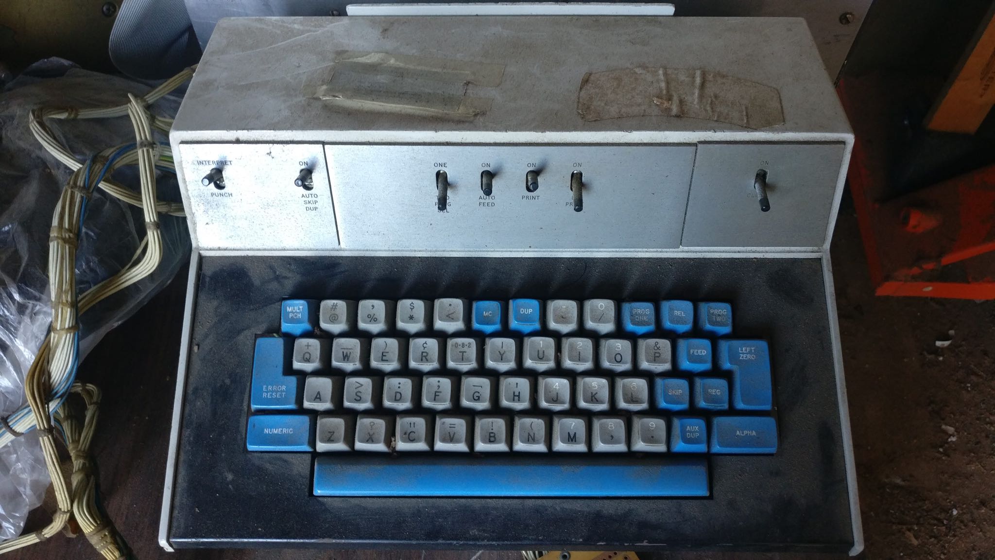 IBM punchcard machine keyboard, seven remaining.