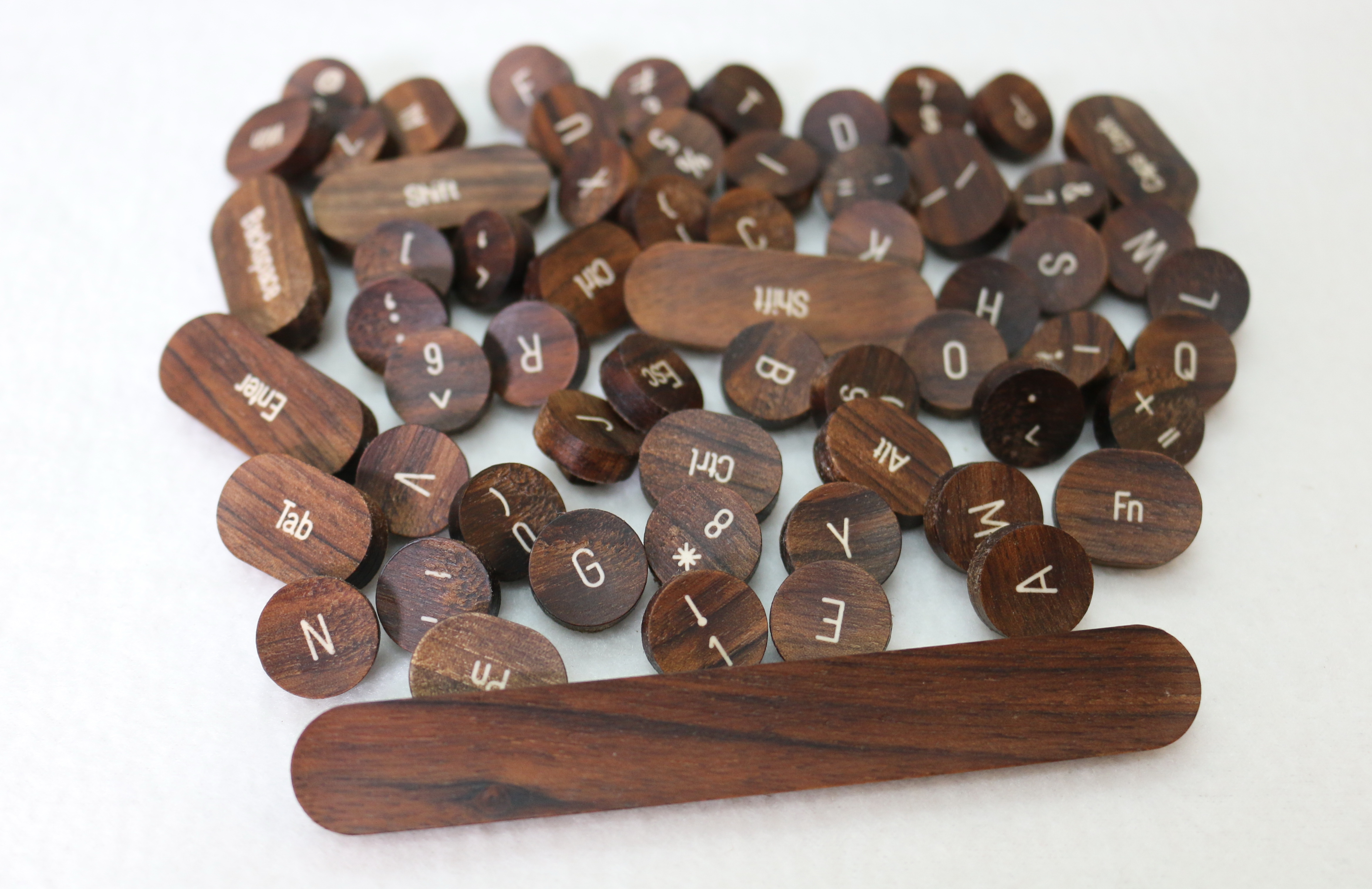 Walnut typewriter keycaps