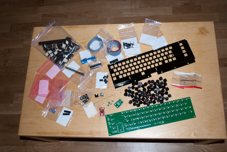 All the parts before assembly.