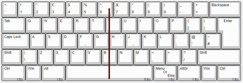 5.5U centered space bar.