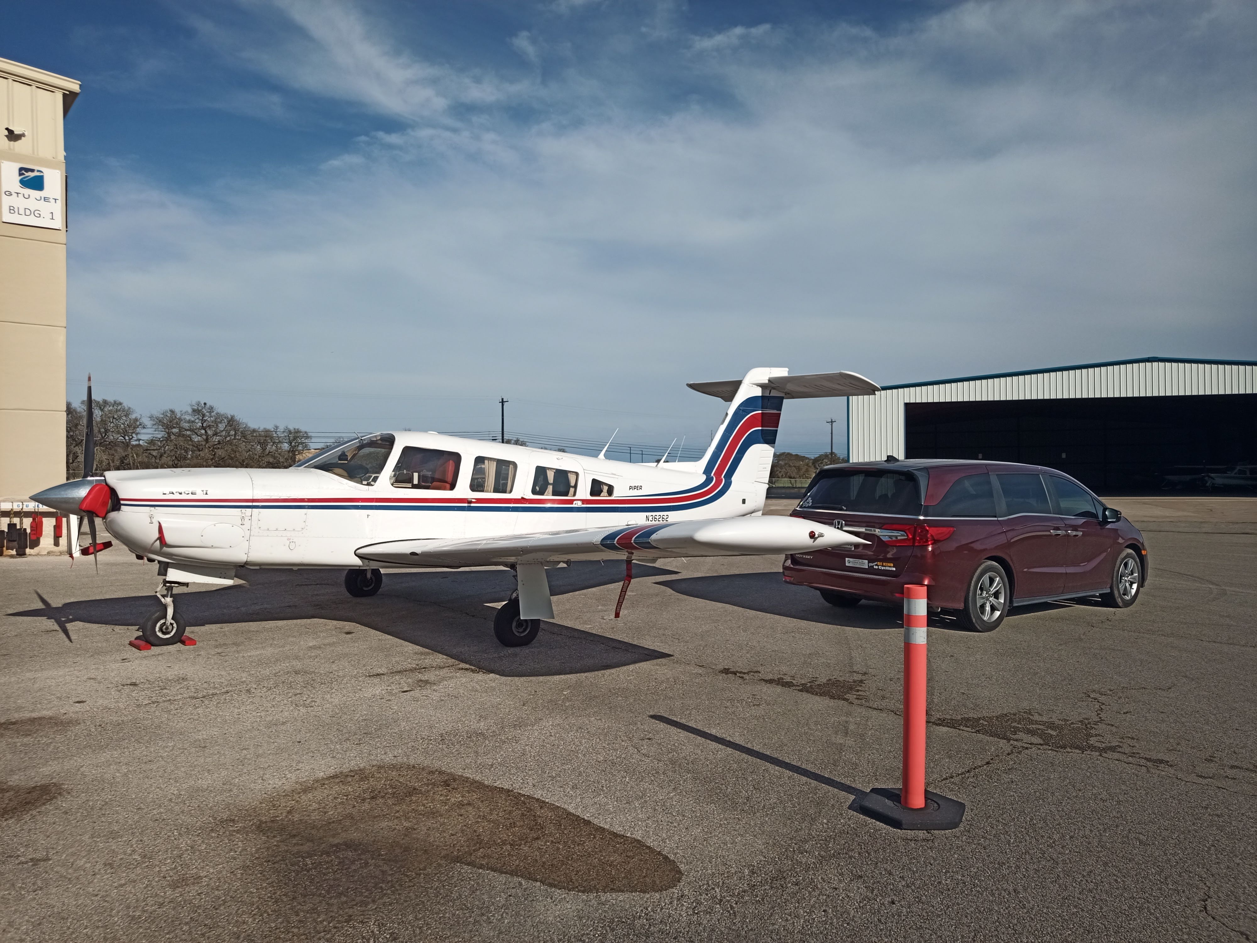 The Piper Lance II is basically a flying minivan. It gets unloaded into a regular non-flying minivan.
