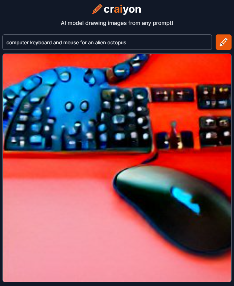 &quot;computer keyboard and mouse for an alien octopus&quot;