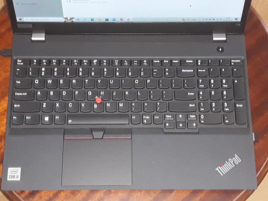Full view of the keyboard in the Lenovo T15.