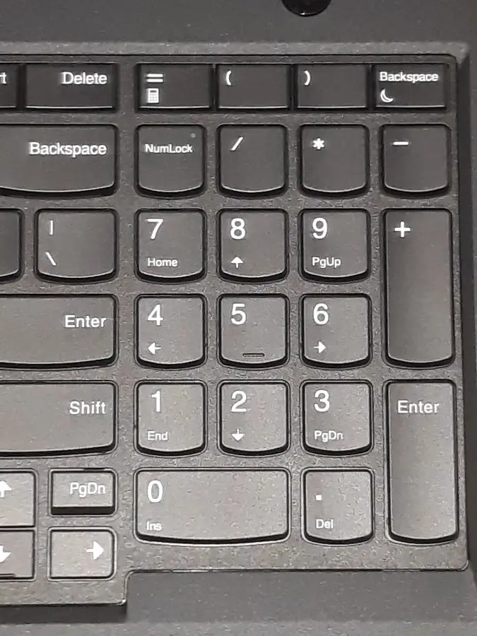 T15's numeric keypad.