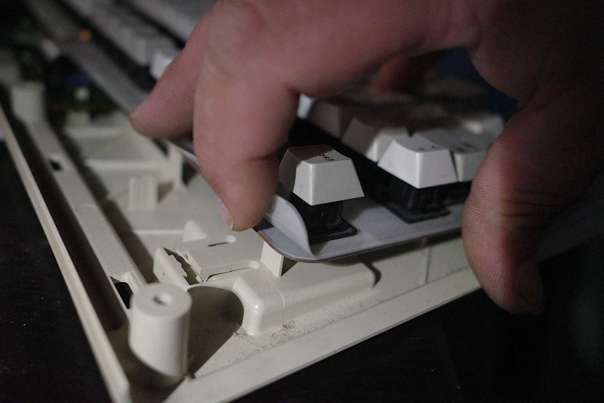 Flexible PCB between switches and back plate