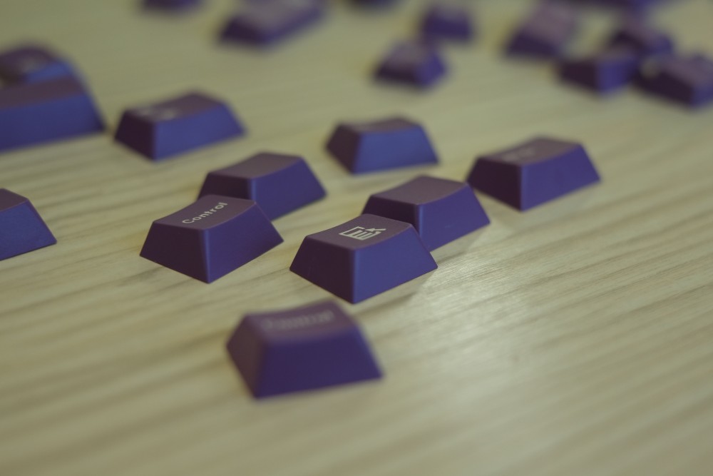 GMK violet cherry modifiers close-up